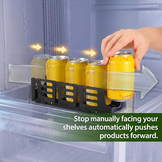 Baluue Drink Organizer for Fridge, Mini Automatic Soda Can Dispenser, Pusher Glide Self-Pushing Drink Holder for Pantry Beverage Cans Refrigerator Storage, Single Row - Image 9