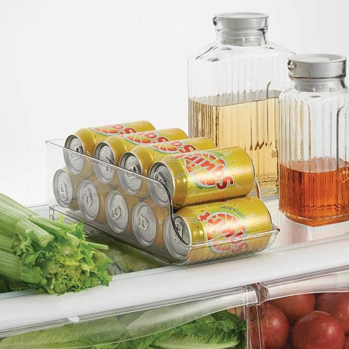 iDesign Soda Can Dispenser for Refrigerator or Pantry, Set of 3, Clear | Made in USA - Image 3