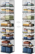 Yociyoga 8-Tier Stackable Closet Organizers and Storage Shelves, Foldable Closet Shelf Organizer, Stackable Storage Bins Drawers for Closet Organizer System, Black（Patent No. 30022416） by FollowWithYociyogaTogether