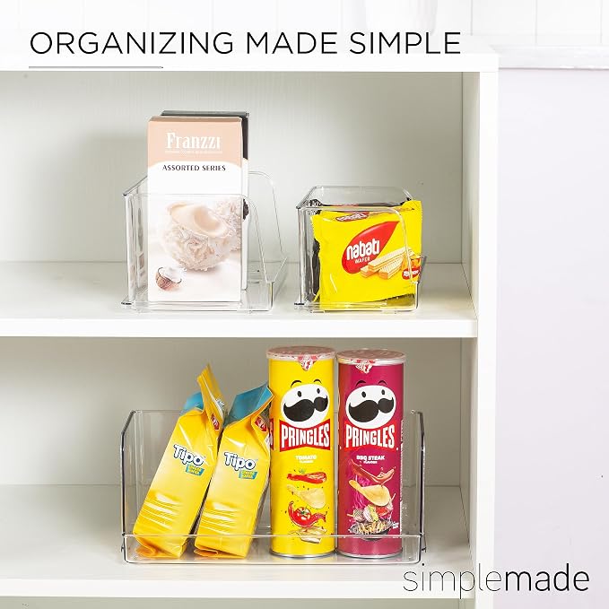 SIMPLEMADE Clear Refrigerator Organizer Bins - Clear Bins for Fridge, Containers for Fridge and Freezer, Multipurpose Storage for Kitchen, Office, Bathroom, Pack of 3 (Design 1) - Image 2