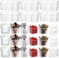 21 Pack Cabinet Door Organizer Adhesive Wall Mount Storage Bins Makeup Containers Stackable Organizer Basket for Kitchen Cabinets, Bathroom, Pantry, Office, Refrigerator (Frosted Clear) by Ferrochef
