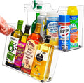 Sorbus Roll Out Bottle Organization Bins - 2 Sizes Pantry Under Sink Organizer with Wheels & Handles - Clear Plastic Organizing Containers for Cleaning Supplies - Kitchen Cabinet Laundry Room Storage by Sorbus