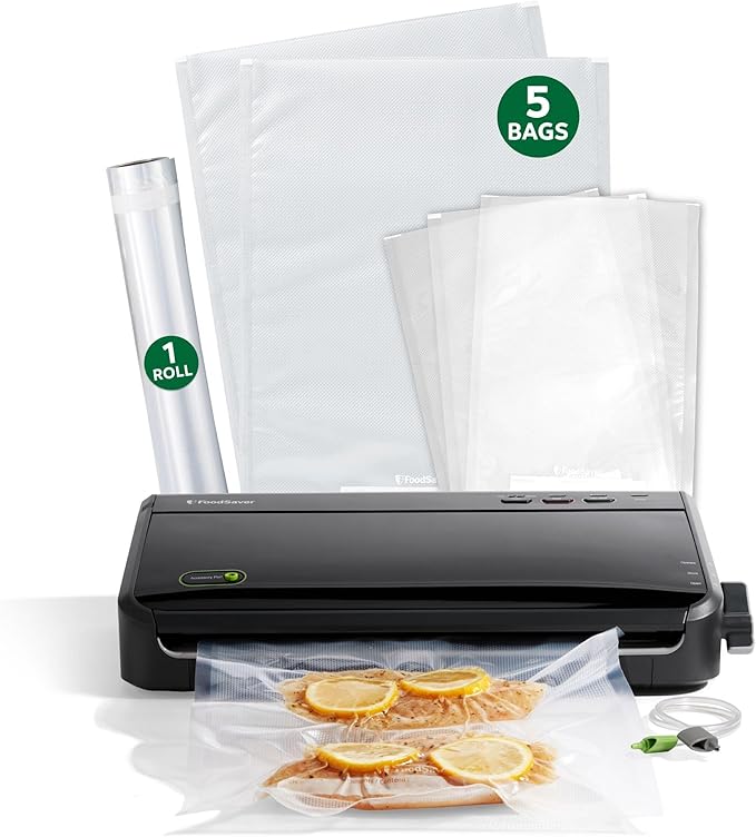 FoodSaver Vacuum Sealer Machine, Automatic Bag Detection, Sous Vide Friendly, with sealer bags, roll, handheld vacuum sealer, black by Unknown