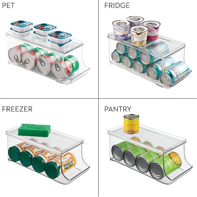 iDesign Soda Can Organizer with Lid, Set of 2, Clear | For Pantry or Refrigerator, Made in USA - Image 7