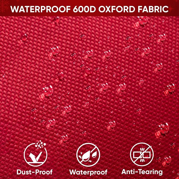 BALEINE Christmas Wrapping Paper Organizer Storage, 41" Gift Wrapping Paper Storage Containers, Clear PVC with Durable 600D Oxford Fabric Gift Wrap Paper Holder Fits 18-25 Rolls, Red - Image 5