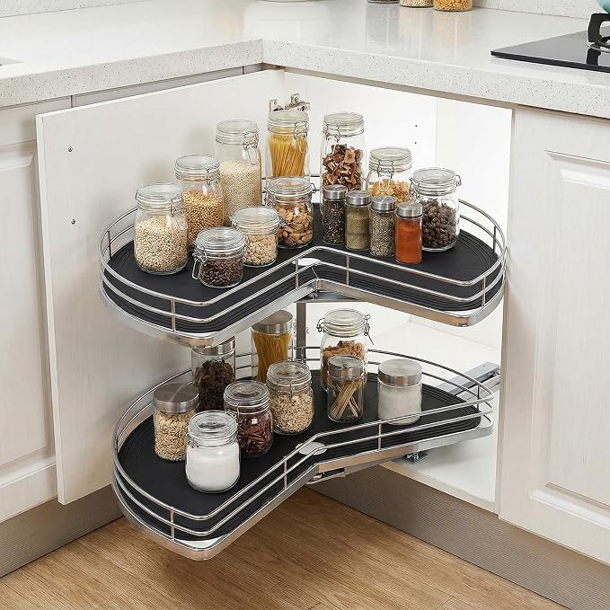 2 Pcs Lazy Susan Shelf Liners - Non Adhesive, Non Slip Kitchen Cabinet Liners for Refrigerator, Pantry, Sink & Cupboard Storage(27 Inch) - Image 7