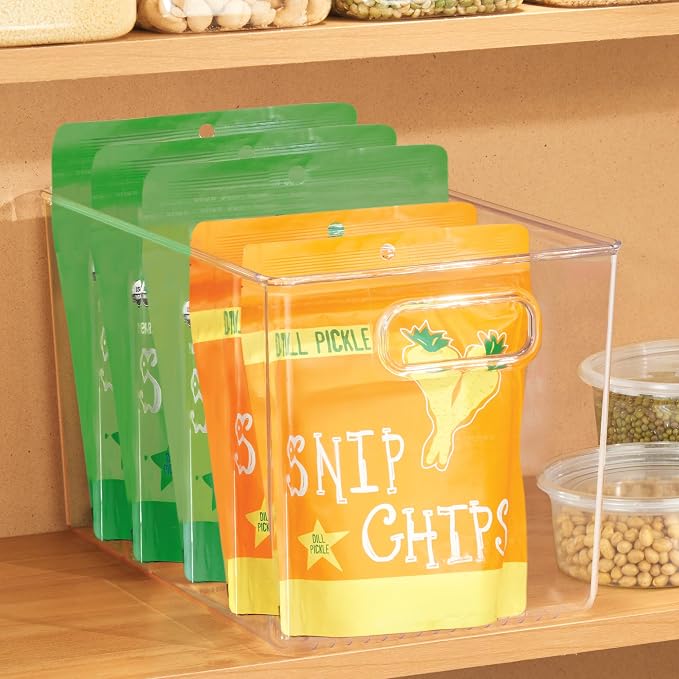 iDesign Storage Bins with Handles, Set of 4, Clear | Organizer Bins, For Kitchen, Pantry, Bathroom, or Home Office - Image 3