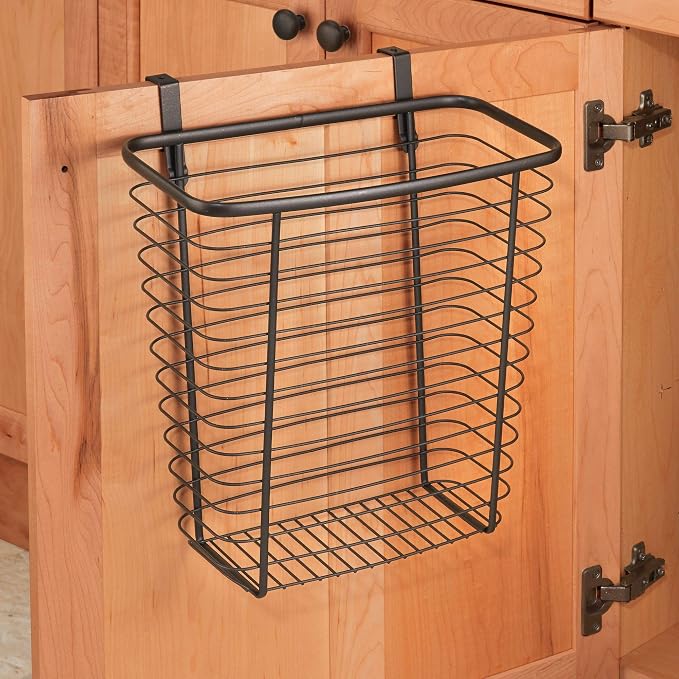iDesign Steel Over-The-Cabinet Waste Basket or Storage Bin, The Axis Collection, 7.1" x 12.2" x 14.2", Bronze - Image 5