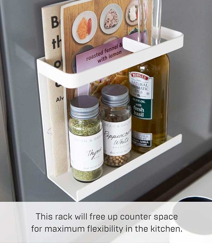 Yamazaki Home Magnet Wrap or Aluminim Foil Holder - Kitchen Storage, Magnetic Organizer - Steel | Sleek steel magnetic wrap organizer. A smart fit for modern homes. Designed for convenient home organization. Saves space. - Image 5