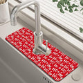 Christmas Hohoho Kitchen Sink Splash Guard Mat Santa Claus Laugh Sink Splash Guard Faucet Mat Draining Mat Fast Drying Sink Protectors for Kitchen and Bathroom 5.5"×15" by Unknown