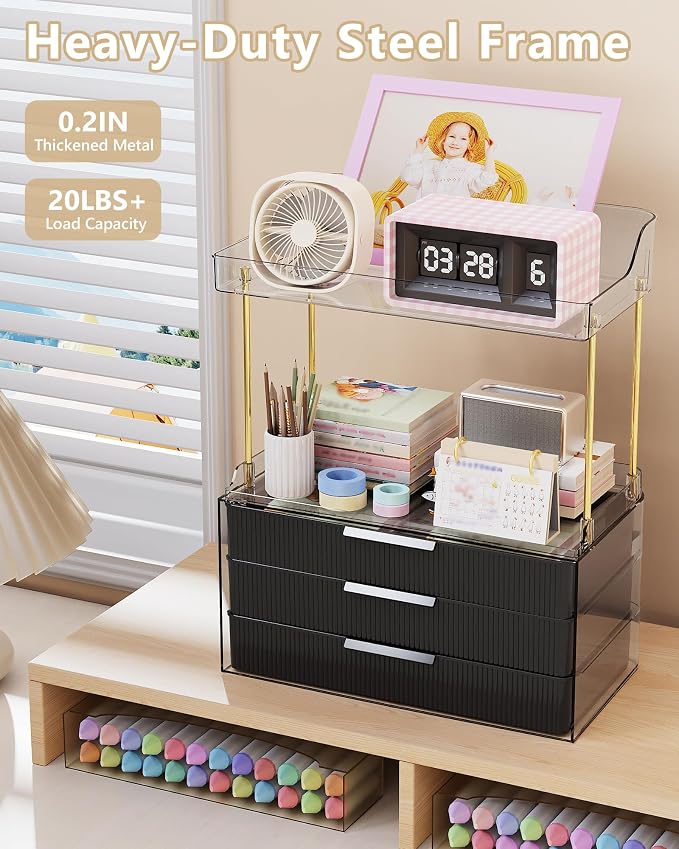 Anylady Bathroom Organizers and Storage, Makeup Organizer (Sturdy Durable Attractive), Ideal for Vanity, Countertop, Counter, Perfume, Skincare, Cabinet, Cosmetic, Dresser Organizer (deep black) - Image 4
