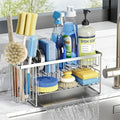 Cisily Silver 2-Tier Kitchen Sink Caddy Organzier Rack with Flexible Dish Brush Holder, Sponge Holder for Kitchen Sink Countertop Organization Storage,Home Decor Stainless Steel by CISILYHOMELIFE