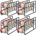MOOACE 4 Pack Can Organizer for Pantry, Stackable Soda Can Dispenser Rack | Kitchen Canned Food Storage, Beverage Soup Cans Holder Drink Organizer for Cabinet Fridge, Black by MOOACE