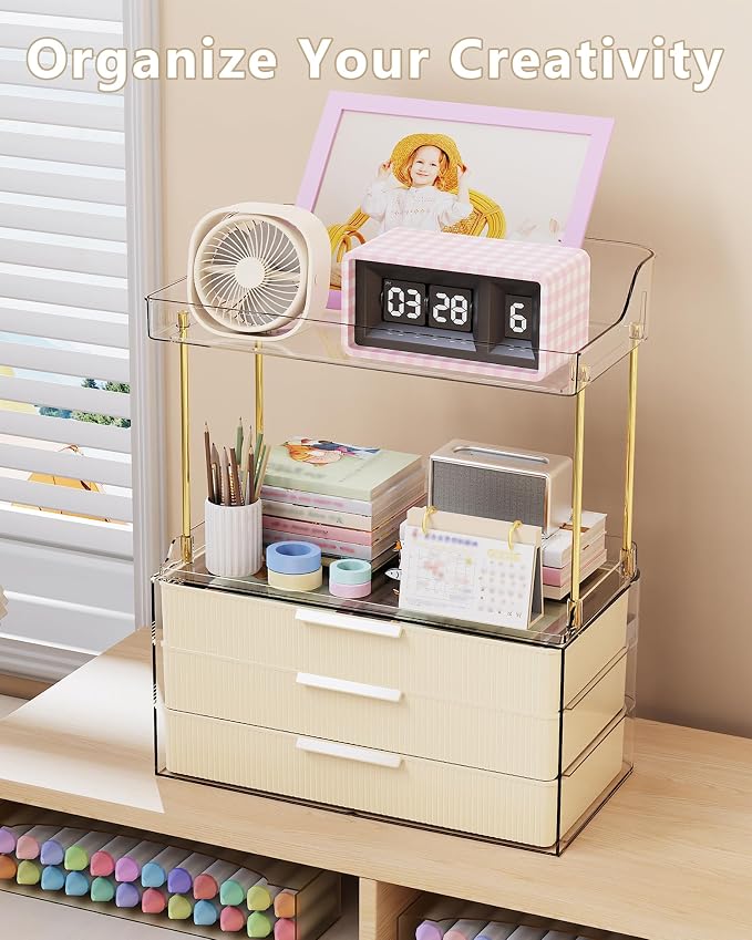 Anylady Bathroom Organizers and Storage, Makeup Organizer (Sturdy Durable Attractive), Ideal for Vanity, Countertop, Counter, Perfume, Skincare, Cabinet, Cosmetic, Dresser Organizer (Cream) - Image 4