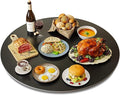 27.6" Lazy Susan Turntable – 360° Sinteredstone Silent Anti-Slip Turntable, Table Top Centerpiece for Kitchen, Pantry, Spice Rack, Refrigerator & Dining Table, Black by ZLZELing