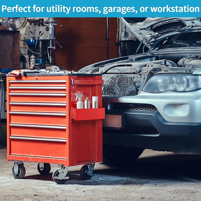 Magnetic Aerosol Spray Can Holder, Magnet Toolbox Bottle Holder, Tool Box Storage Rack for Garage and Home, Craft Workspace, Mechanic Paint Bottle Can Organizer, Red, 3"x8.3" - Image 6