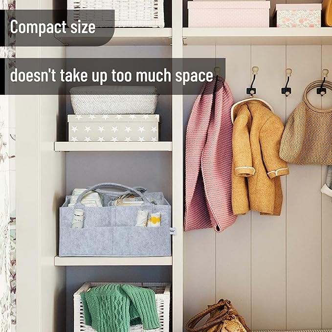Mr. Pen- Baby Diaper Caddy Organizer, Gray, Large | Nursery Storage Bin and Car Organizer for Diapers and Baby Wipes - Image 5