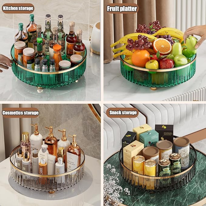 Clear Lazy Susan Pantry Organizers and Storage, 11” Turntable Organizer, Rotating Storage Rack for for Kitchen, Pantry,Cabinet, Dining Table,Fridge,Countertop,Vanity,Food Storage - Image 7
