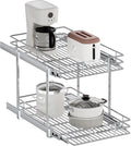 2-Tier Pull Out Cabinet Organizer, 16.5" W x 21.5" D, Heavy Duty Dual Slide Out Shelves for Base Cabinets, Chrome Wire Basket Drawer for Pantry, Kitchen & Bathroom Storage by Unknown