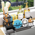 Consumest Sponge Holder for Kitchen Sink - Auto Draining Sink Caddy Organizer with Detachable Rack, High Brush Holder, Kitchen Countertop Storage Accessories, Black-Extra Large by Consumest