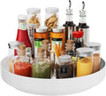 Ovicar Lazy Susan Cabinet Organizer - 13 inch Metal Turntable Lazy Susan for Kitchen Spice Rack Pantry Cupboard Bathroom Countertop Refrigerator Table Storage, White by OVICAR