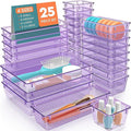 SpaceHacks 25 PCS Plastic Drawer Organizer, 4-Size Versatile Organizer Trays & storage Bins by SpaceHacks