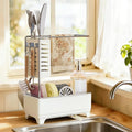 MOUKABAL 2-Tier Sponge Holder for Kitchen Sink Caddy Organizer,Off-white | Large Capacity/Rustproof Stainless Steel/360° Rotating Drain Keeps Counter Dry/Holds Sponge & Soap Bottle/Easy-Clean Tray by MOUKABALGREATHELPER
