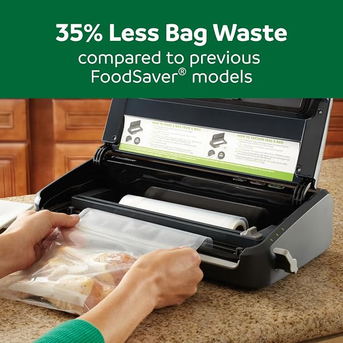 FoodSaver Vacuum Sealer Machine, Automatic Bag Detection, Sous Vide Friendly, with sealer bags, roll, handheld vacuum sealer, black - Image 7