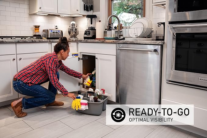 Mighty Tuff Rough and Rugged All-Purpose Cleaning Caddy, Grey/Black 2 Count (CD0170) | Durable organizer for carrying cleaning supplies, tools, and household essentials with a rugged, easy-grip design. - Image 4