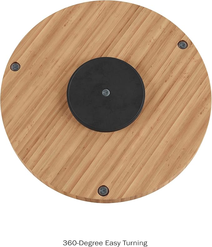 Classic Cuisine Lazy Susan – All-Natural Bamboo Round Two Tier Turntable Kitchen, Pantry and Vanity Organizer and Display with 10 Inch Diameter - Image 3