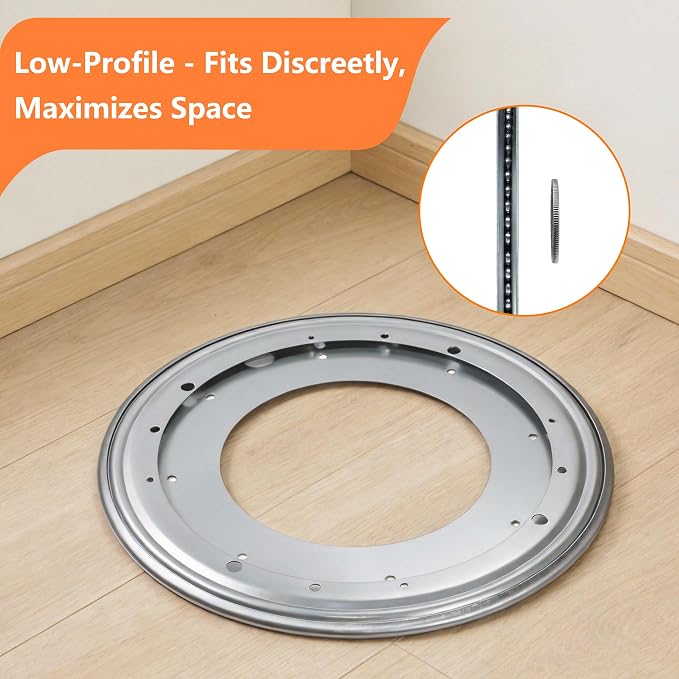 8-Inch Heavy Duty Lazy Susan Bearing, 400LB Capacity Zinc Plated Turntable Hardware, for Smooth Rotation in Kitchen Cabinet, DIY Projects, Serving Tray Base (1-Pc) - Image 6