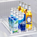 Drink Organizer for Mini Fridge, Automatic Pusher Drink Dispenser for Refrigerator, Soda Can Organizer for Beer Beverage Holds up to 12 Cans 3 Row (Depth 12.2" x Wide 9.9") White by Unknown