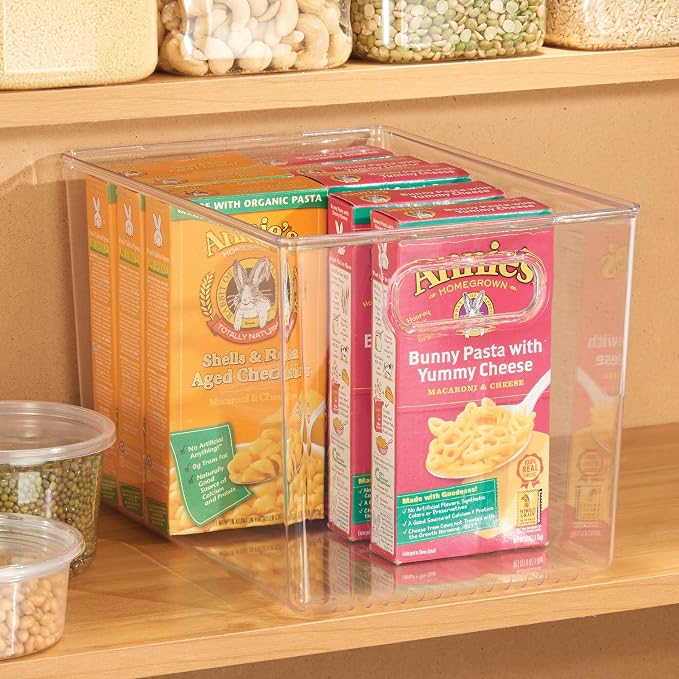 iDesign Linus BPA-Free Plastic Deep Kitchen Storage Bin, Clear | With Handles, 12" x 8" x 7.75" - Image 6