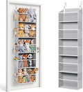ULG Stuffed Animal Organizer Over the Door, Large Hanging Plush Toy Storage with Mesh Window, Cotton Kids Toy Organizer for Bedroom, Nursery, Playroom & Baby Items Clear Grey by ULG
