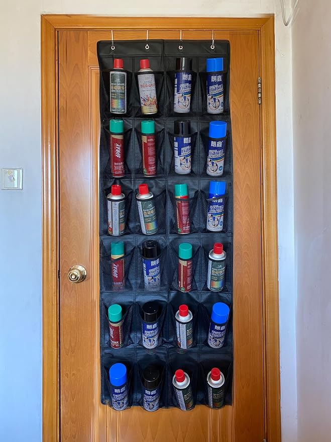 Spray Paint Can Holder Storage Rack,Wall Mounted Metal Paint Bottle Organizer,24 Can aerosol can holder,for Garage and Craft Workroom Bottle Organizer, Wall Mount Aerosol Holder - Image 5