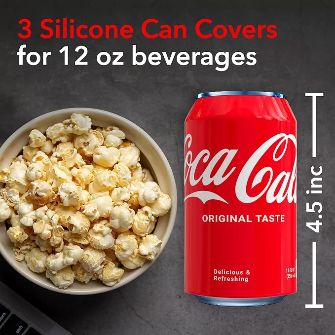 BeerSkin Silicone Can Covers 12 oz (355 ml) - Soda Can Cover - 3 Pk | Red, Reusable, Travel, Camping, Beach Days, Outdoor Parties, Fun Beverage Accessories, Gift for Outdoor Lovers - Image 3