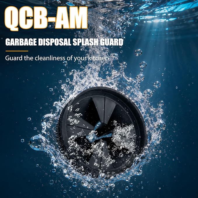 3 3/8" Garbage Disposal Splash Guard Replacement for InSinkErator Evolution | QCB-AM rubber Drain Insert, Sink Baffle, Garbage Disposer Accessories, Upgraded Removable Quiet Collar Drain Plugs, Black - Image 10
