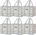 BALEINE 6PK Reusable Grocery Bags, Heavy Duty Shopping Tote Bag | 12'' Long Handles, Reinforced Bottom Keeps Upright, Fold Flat Storage, Water-Resistant Shopping Bag, Multiple Color Options by BALEINE