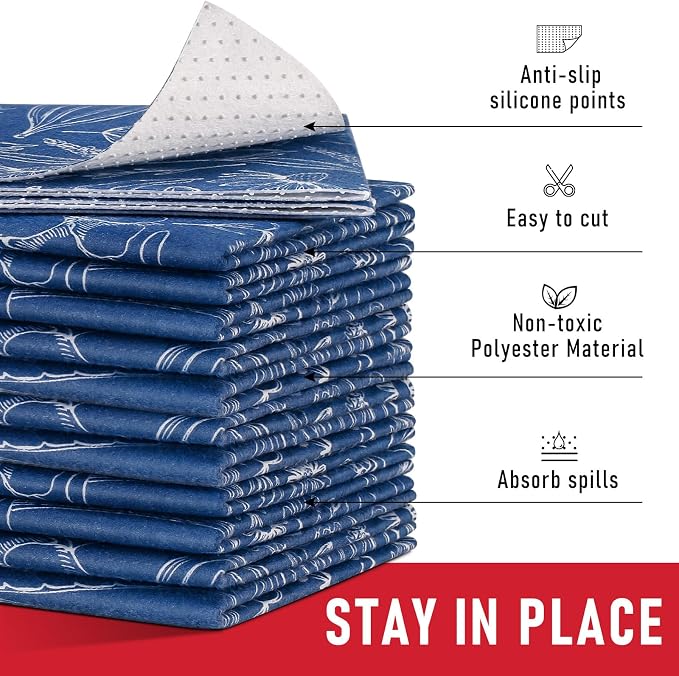 Cooyes Fridge Bin Liners, 12 Pack Refrigerator Liners with Non-Slip Particles, Drawer Mats for Kitchen Cabinets, Breathable Cloth Material, Washable, Keep Produce Fresh Longer - Image 8