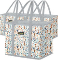 BALEINE 3PK Reusable Grocery Bags, Heavy Duty Shopping Tote Bag | 12'' Long Handles, Reinforced Bottom Keeps Upright, Fold Flat Storage, Water-Resistant Shopping Bag, Multiple Color Options by BALEINE