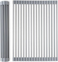 DI ORO Roll Up Dish Drying Rack - Over the Sink, 20.5 x 13 in | Rolls up to store flat when not in use; Heat-safe rods double as a trivet by DIORO