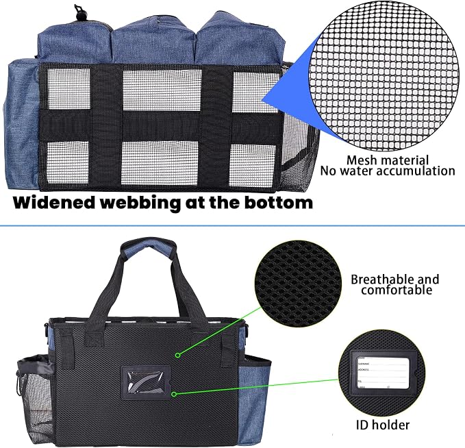 Large Cleaning Caddy Bag Built-in hard plastic sheet Aluminum foil lining | Waterproof nylon, aluminum foil lining, detachable dividers, dual straps for housekeepers - Image 6