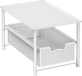 Simple Houseware Stackable Under Sink Sliding Basket Drawer, White | Perforated Free Standing Organizer, Kitchen/Pantry/Cabinet/Counter by SimpleHouseware