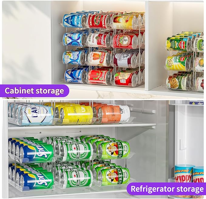 Can Organizer for Pantry, 4-Tier Modular Can Storage Rack | Upgraded Thickened Clear Can Holder for Pantry and Fridge, Holds Up to 48 Food and Beverage Cans - Image 5