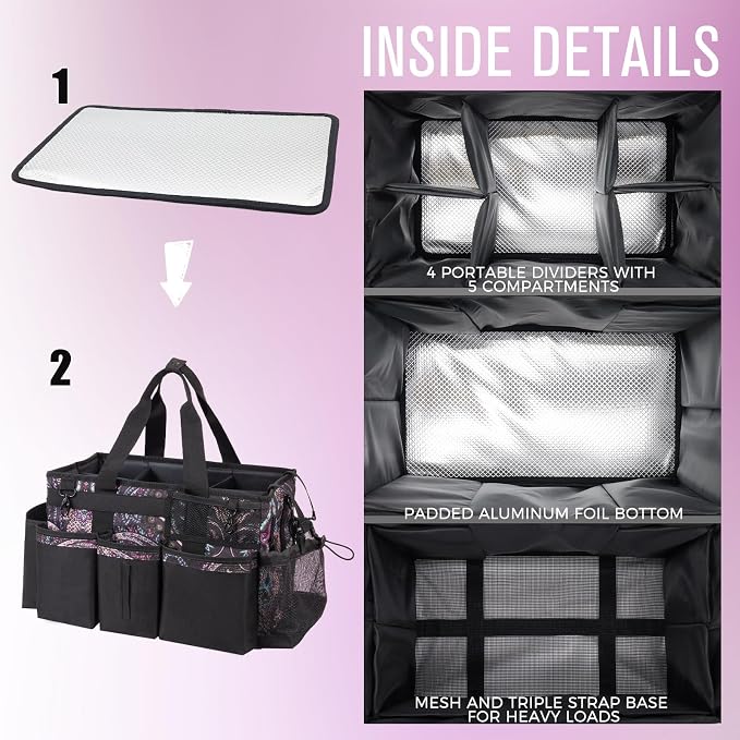 SCAVATA Wearable Cleaning Caddy, Cleaning Caddy Supplies Organizer with Handle & Shoulder Straps for Housekeepers, Under Sink & Car Cleaning Tool Organizers Bag with 4 Foldable Divider (Totem) - Image 4