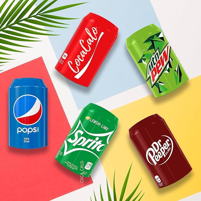Silicone Can Covers 12 oz (355 ml) - Soda Can Cover - 5 Pk | Reusable, Fun Designs, Travel, Camping, Beach Days, Outdoor Parties, Fun Beverage Accessories, Gift for Outdoor Lovers - Image 4