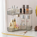 2-Tier Corner Bathroom Counter Organizer – Classic Storage Shelf for Makeup, Perfume & Toiletries, Space-Saving Countertop Tray Fits Bathroom, Dresser, Kitchen (Slate Gray) by SHUANGQING