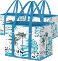 BALEINE 3PK Reusable Grocery Bags, Heavy Duty Shopping Tote Bag | 12'' Long Handles, Reinforced Bottom Keeps Upright, Fold Flat Storage, Water-Resistant Shopping Bag, Multiple Color Options by BALEINE