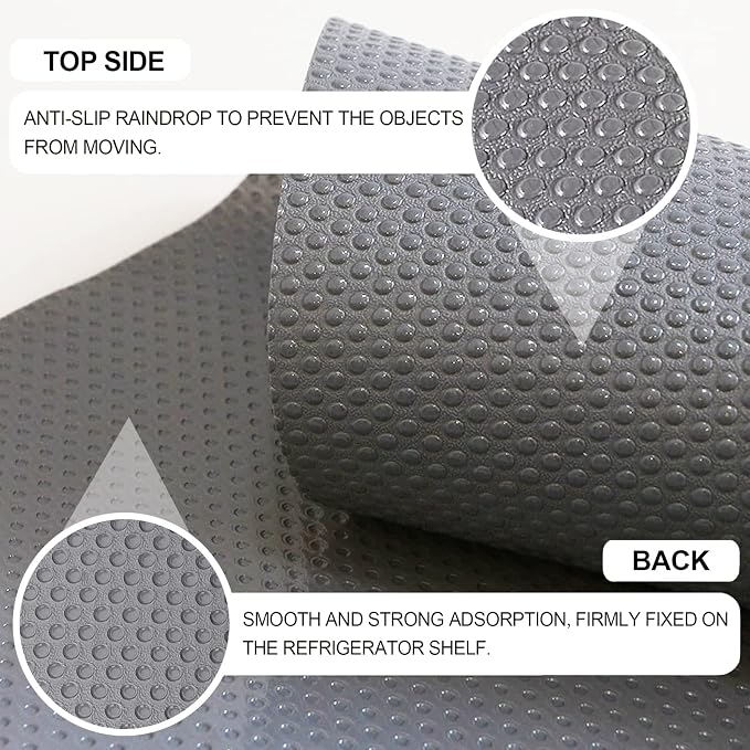 16 Pcs Refrigerator Liners Mats Washable, Refrigerator Mats Liner Waterproof Oilproof, Shinywear Fridge Liners for Shelves, Cover Pads for Freezer Glass Shelf Cupboard Cabinet Drawer (16 Gray) - Image 3