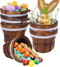 Wooden Baskets 7" x 6", 6 Pack Brown Apple Harvest Baskets | Round Handled Baskets Hold Produce, Flowers, Easter Eggs Or Favors for Farms, Markets, Weddings, Parties and Decor by YPshuye